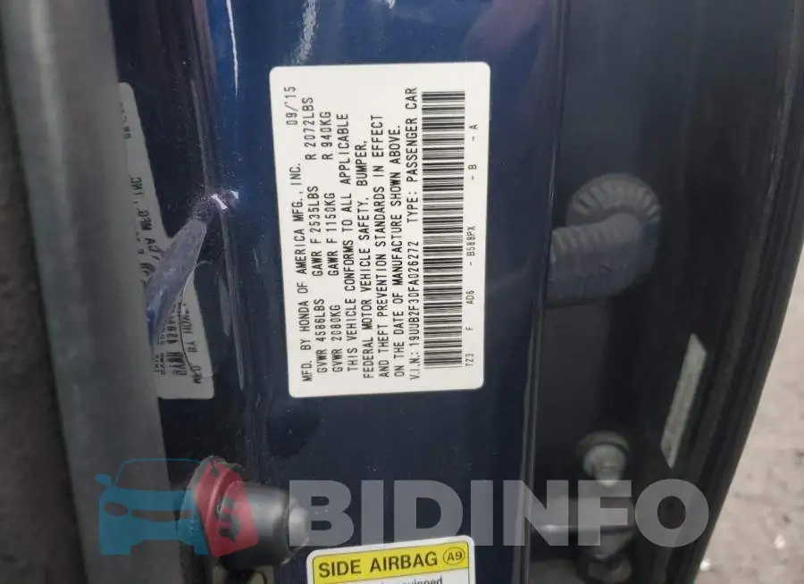 19UUB2F30FA026272 Photo# 12