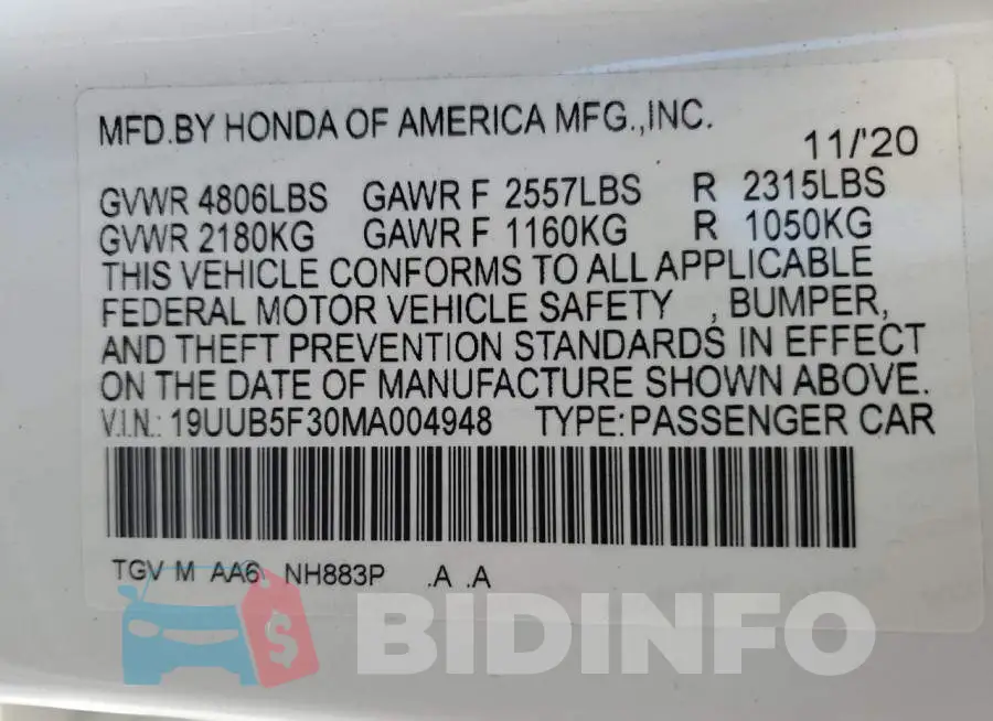 19UUB5F30MA004948 Photo# 12