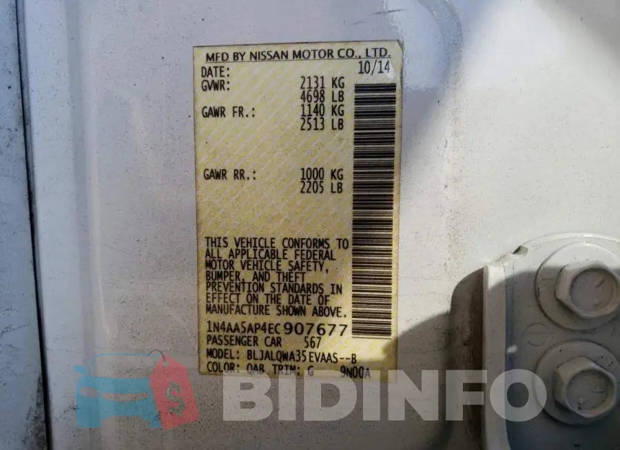 1N4AA5AP4EC907677 Photo# 13