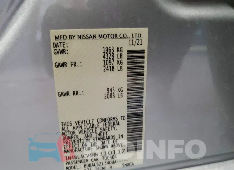 1N4BL4CV4NN310117 Photo# 12