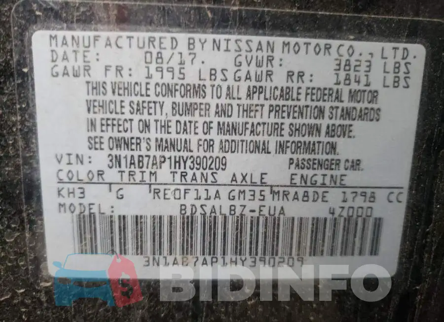 3N1AB7AP1HY390209 Photo# 12