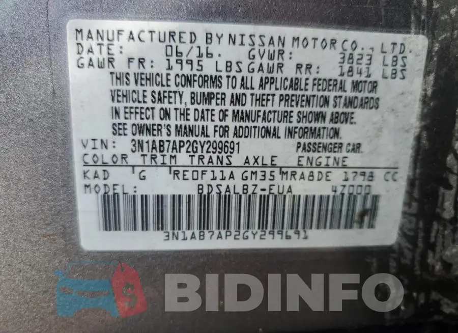 3N1AB7AP2GY299691 Photo# 12