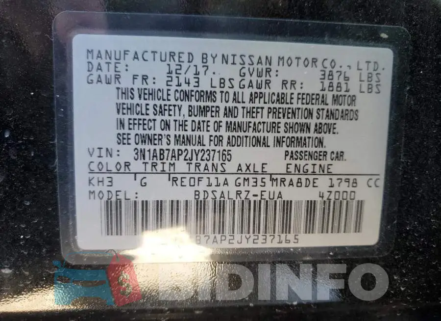 3N1AB7AP2JY237165 Photo# 12