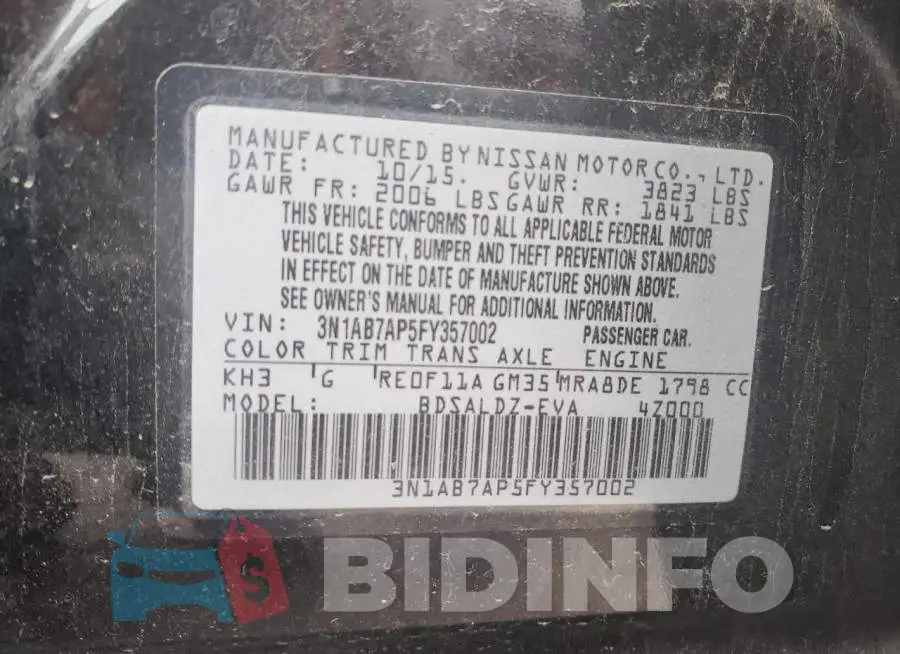 3N1AB7AP5FY357002 Photo# 12