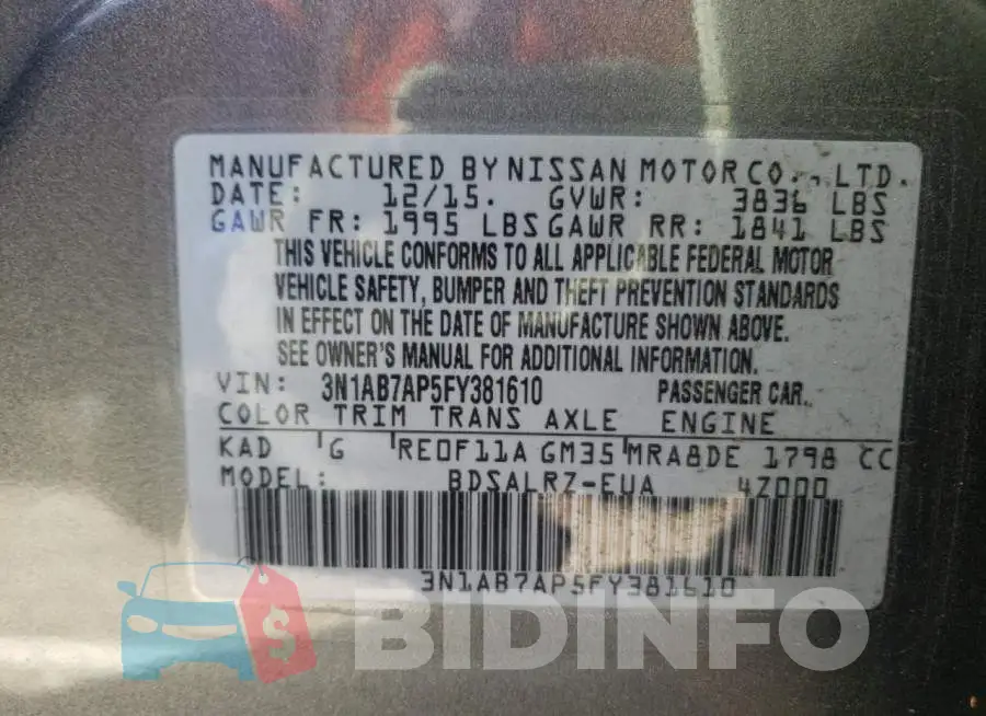 3N1AB7AP5FY381610 Photo# 12