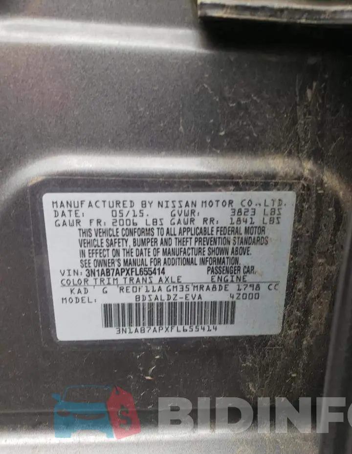 3N1AB7APXFL655414 Photo# 13