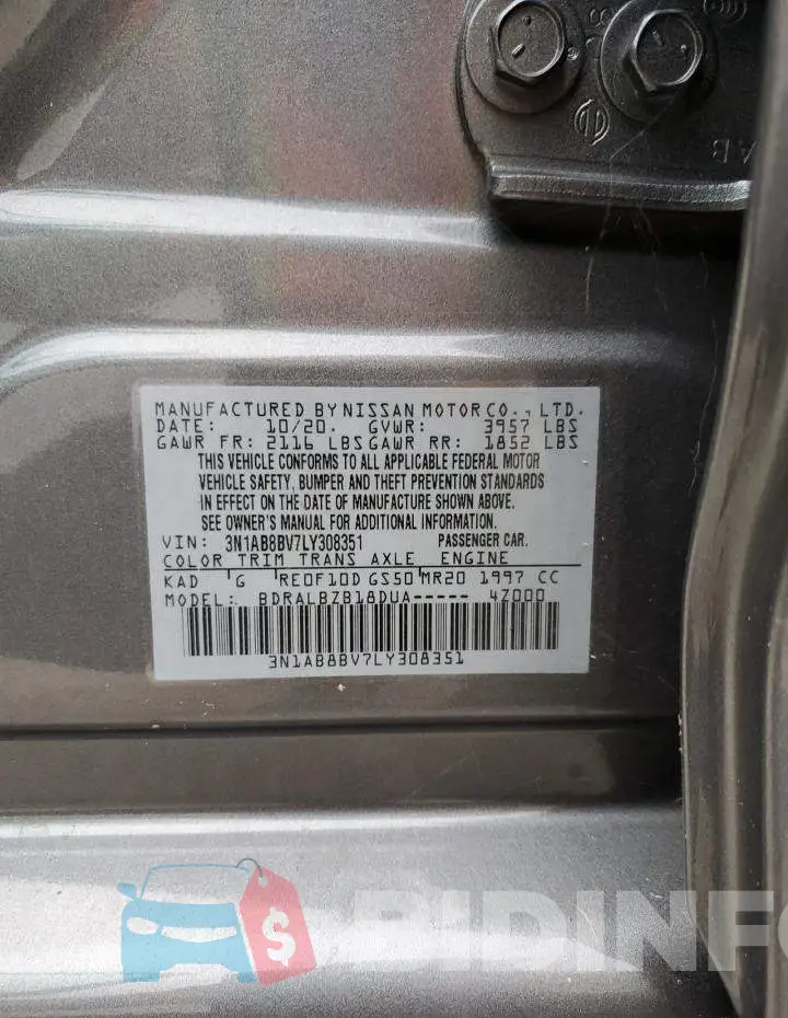 3N1AB8BV7LY308351 Photo# 10