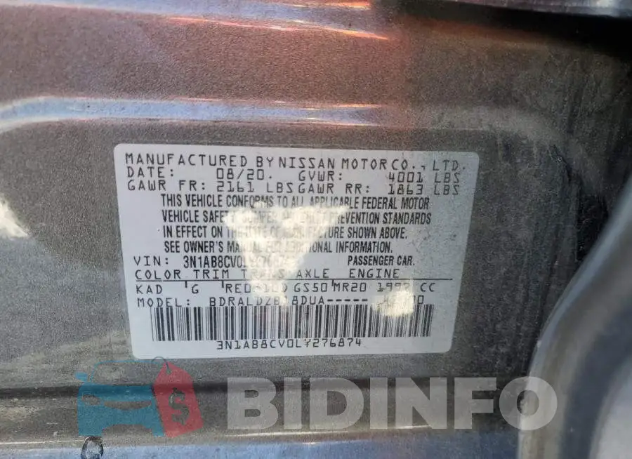 3N1AB8CV0LY276874 Photo# 13