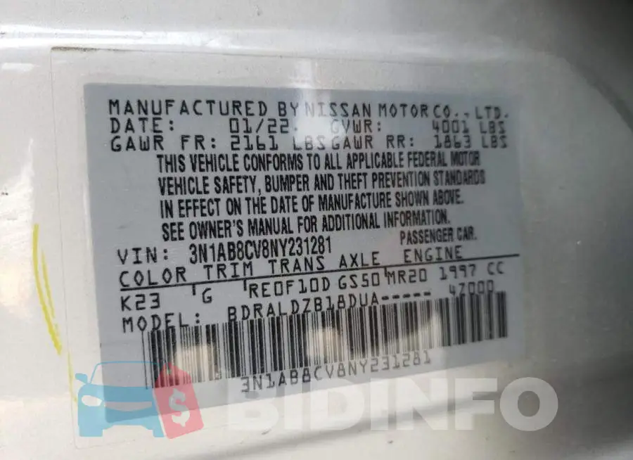 3N1AB8CV8NY231281 Photo# 12