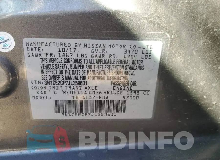 3N1CE2CP7JL359601 Photo# 12