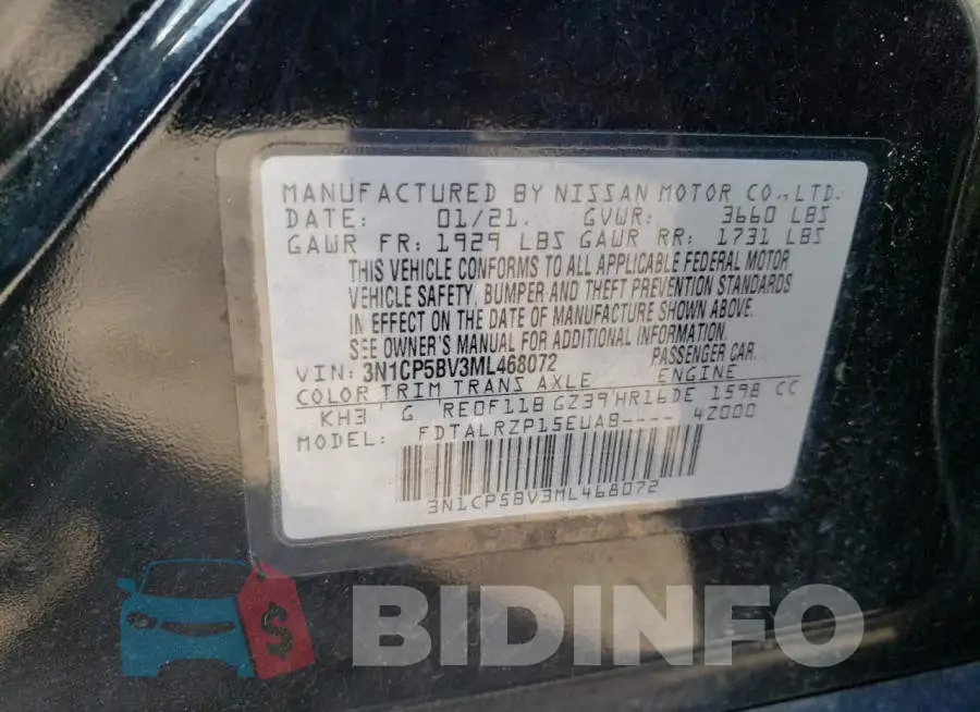 3N1CP5BV3ML468072 Photo# 13