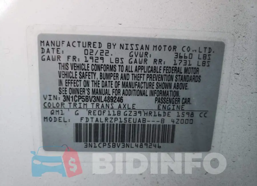 3N1CP5BV3NL489246 Photo# 10
