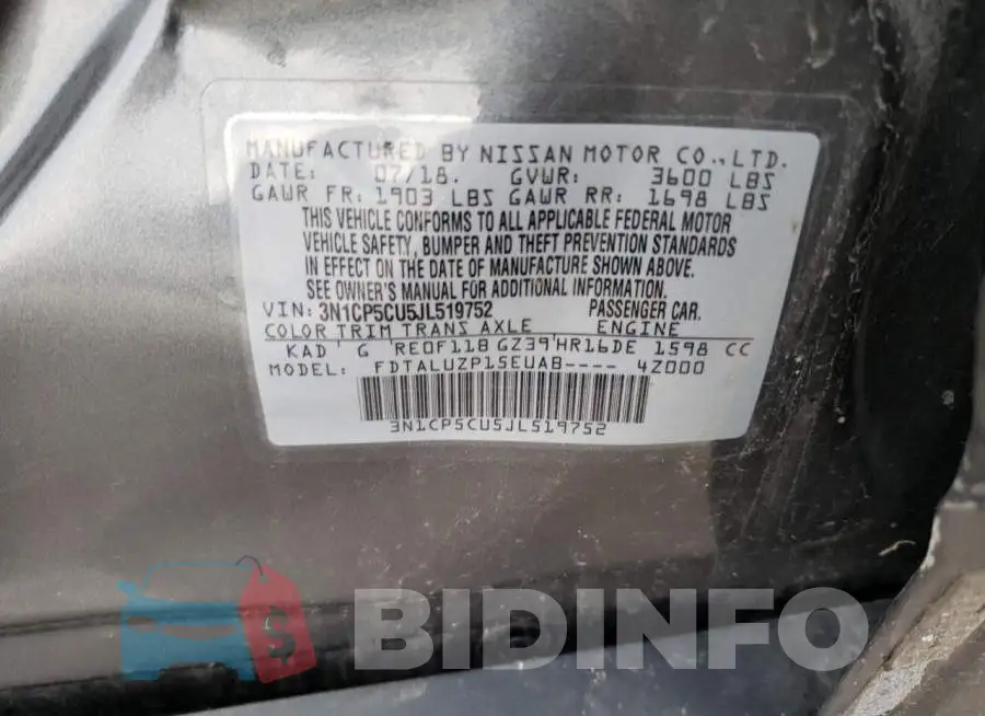 3N1CP5CU5JL519752 Photo# 12