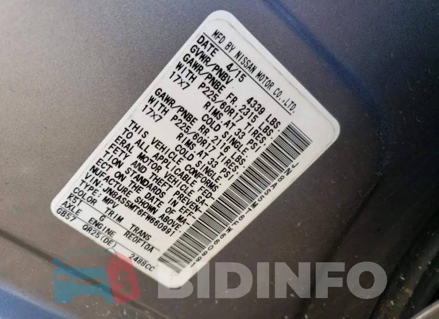 JN8AS5MT6FW660991 Photo# 12