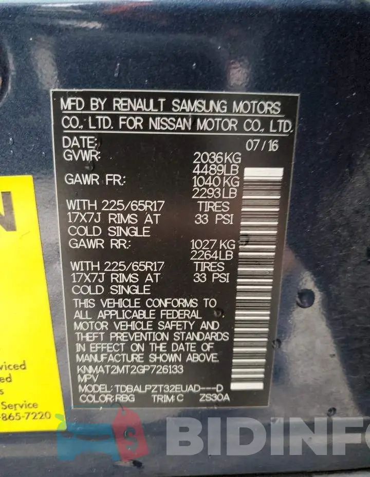 KNMAT2MT2GP726133 Photo# 13