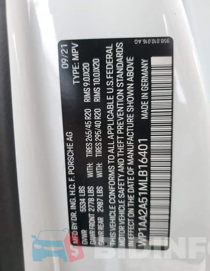 WP1AA2A51MLB16401 Photo# 13