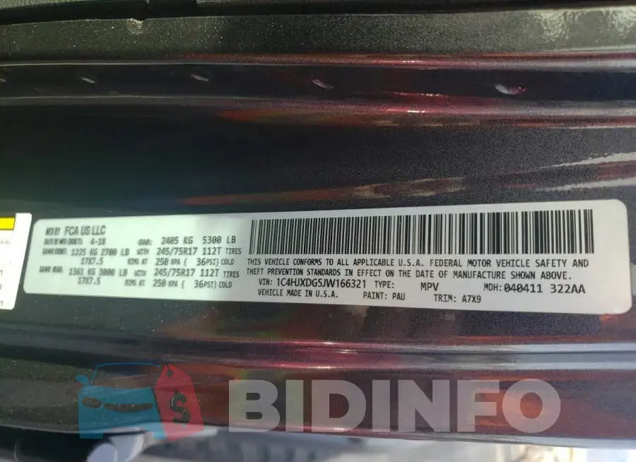 1C4HJXDG5JW166321 Photo# 13