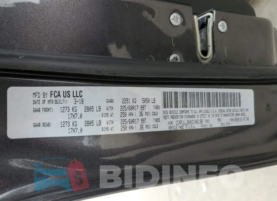 1C4PJLLBXKD146198 Photo# 12