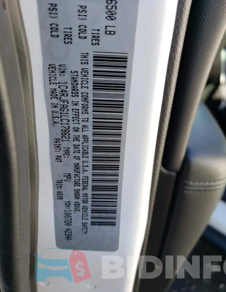 1C4RJFAG1LC178621 Photo# 12