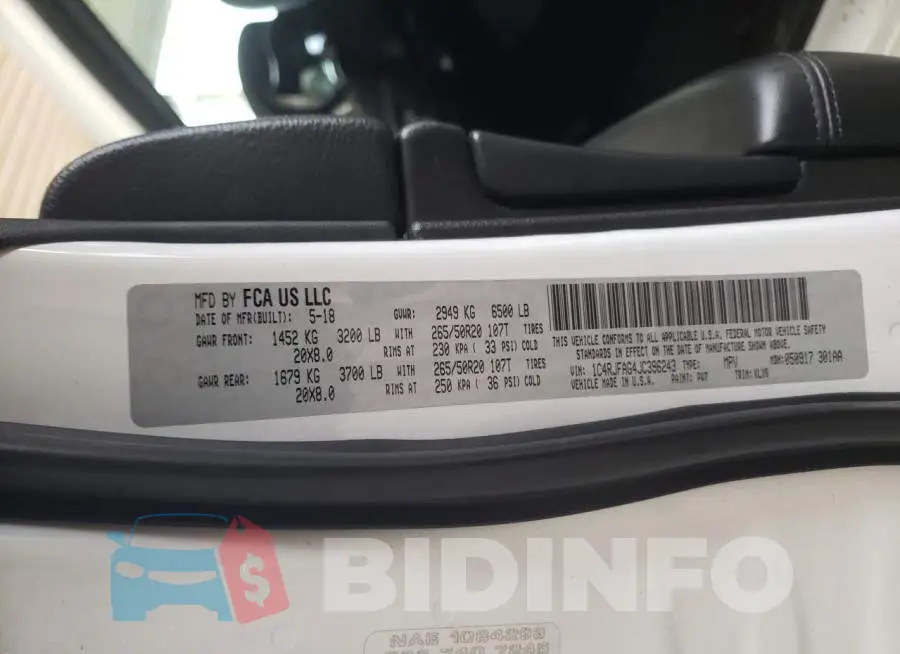 1C4RJFAG4JC396243 Photo# 13
