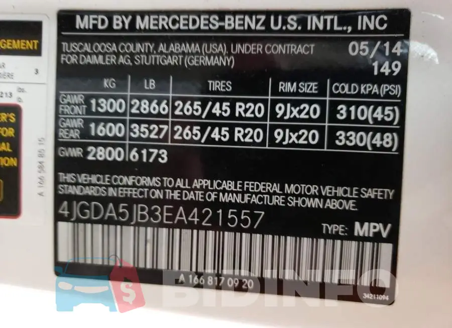 4JGDA5JB3EA421557 Photo# 13