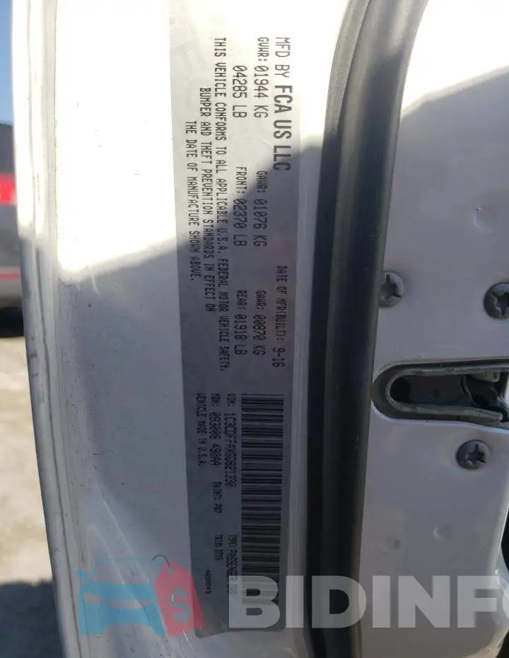 1C3CDFFAXGD821330 Photo# 10