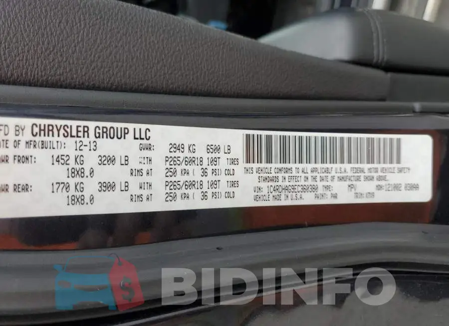 1C4RDHAG9EC360380 Photo# 14
