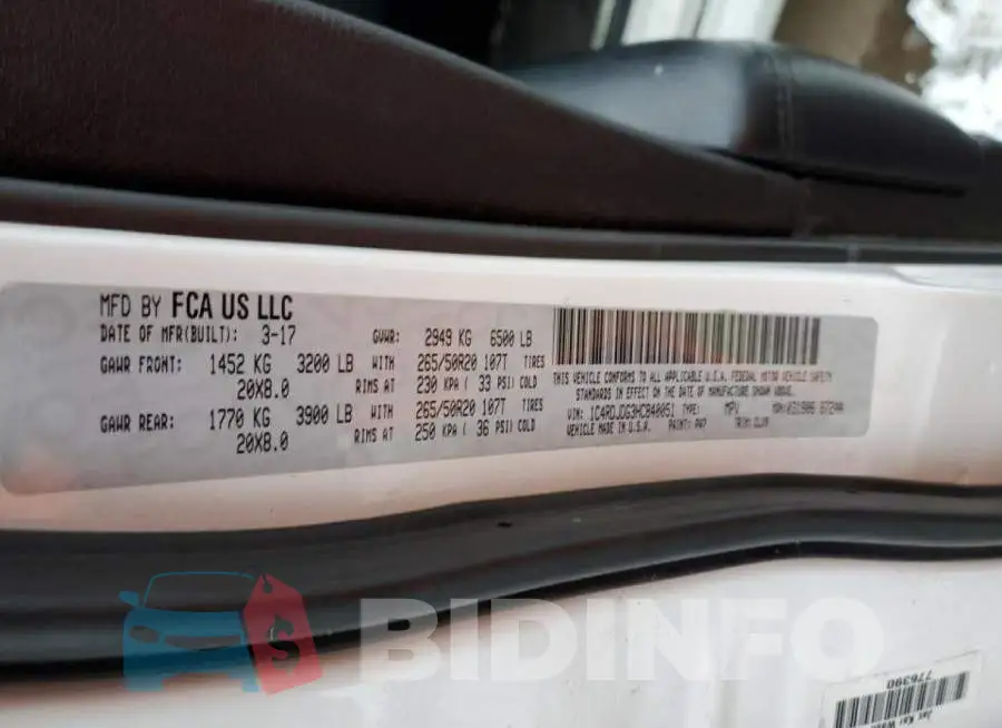 1C4RDJDG3HC840051 Photo# 13