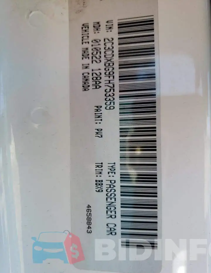 2C3CDXBG9FH753359 Photo# 12