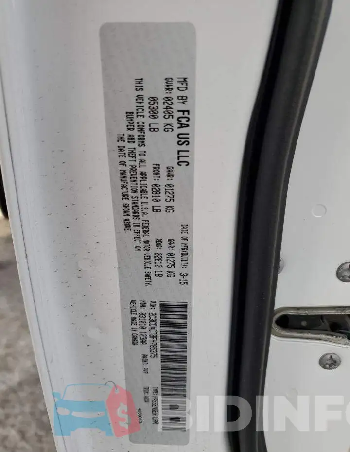 2C3CDXCT8FH785375 Photo# 12