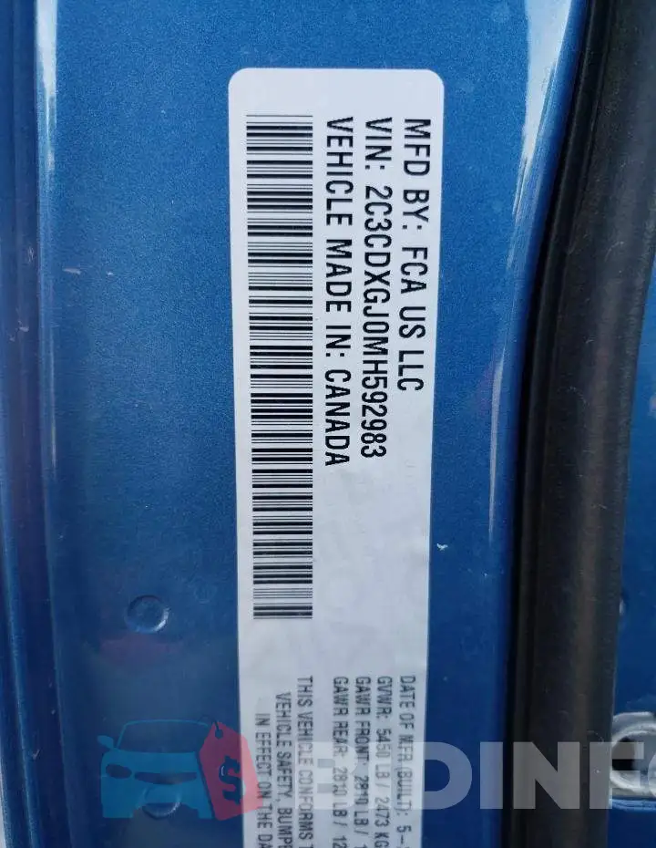 2C3CDXGJ0MH592983 Photo# 13