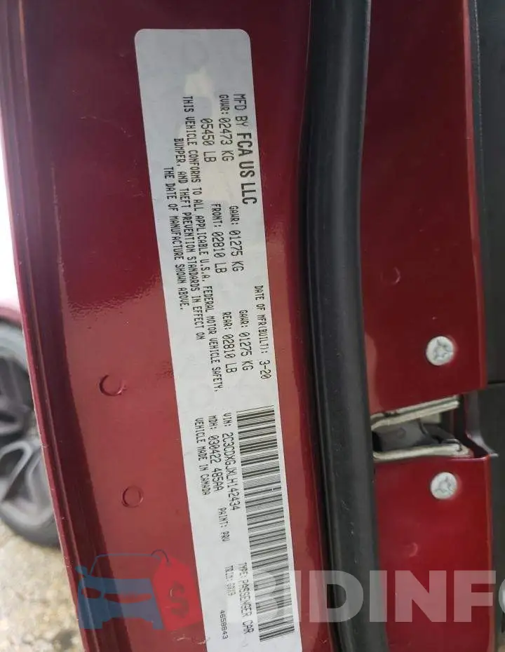 2C3CDXGJXLH142434 Photo# 12