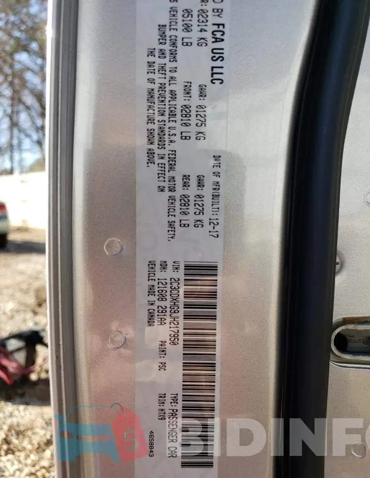 2C3CDXHG9JH217950 Photo# 12