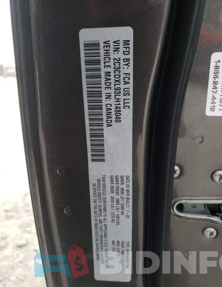 2C3CDXL93LH148040 Photo# 13
