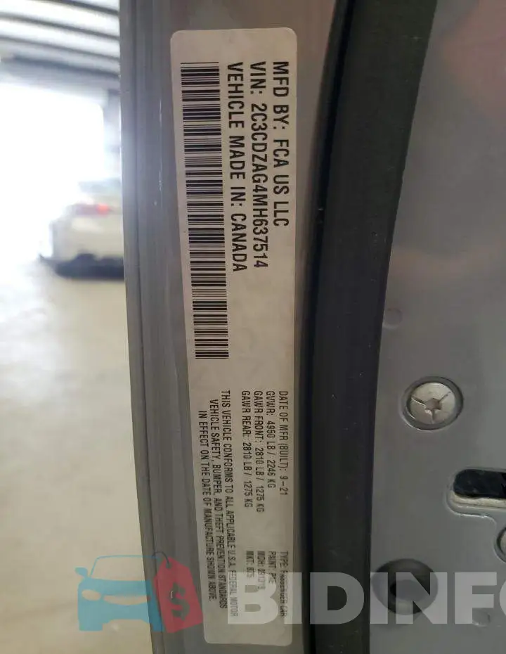 2C3CDZAG4MH637514 Photo# 12