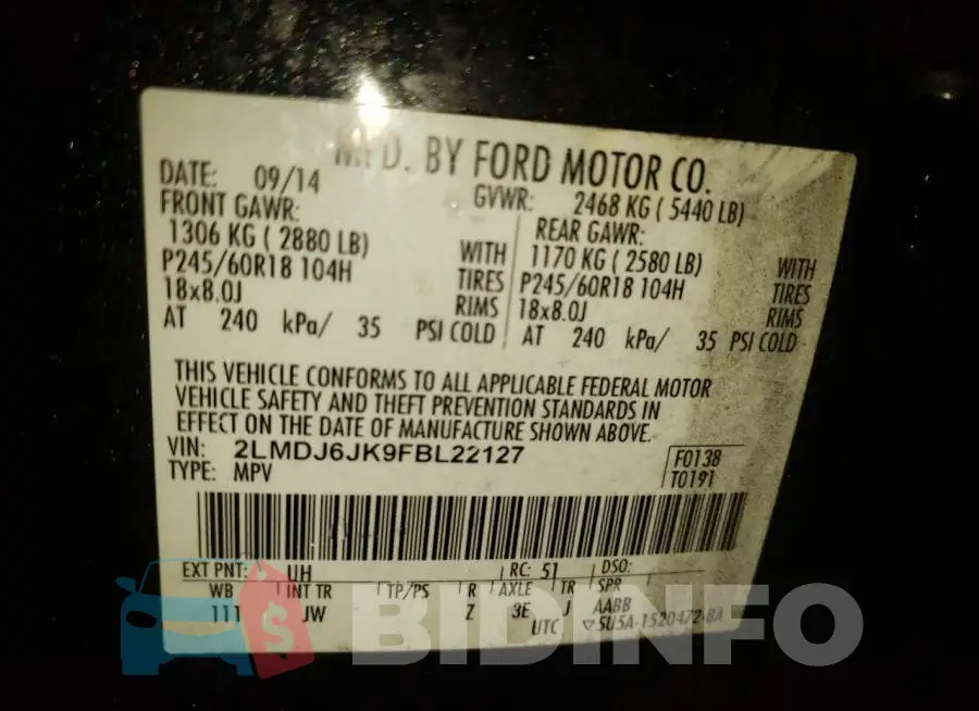 2LMDJ6JK9FBL22127 Photo# 14