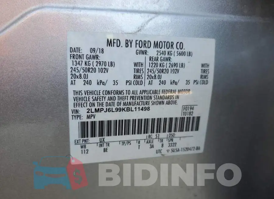 2LMPJ6L99KBL11498 Photo# 14