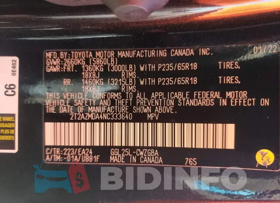 2T2AZMDA4NC333640 Photo# 13