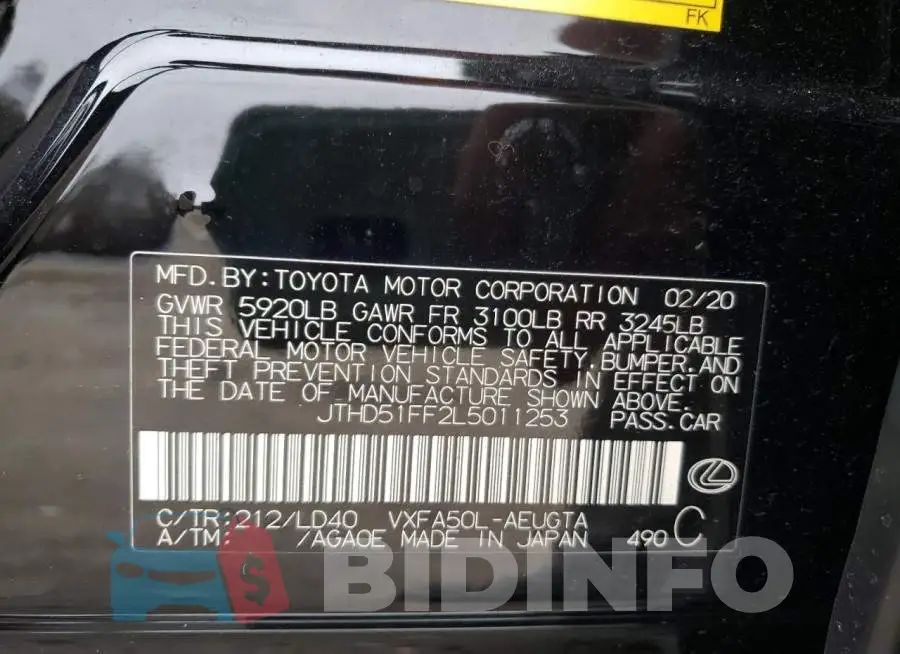 JTHD51FF2L5011253 Photo# 12