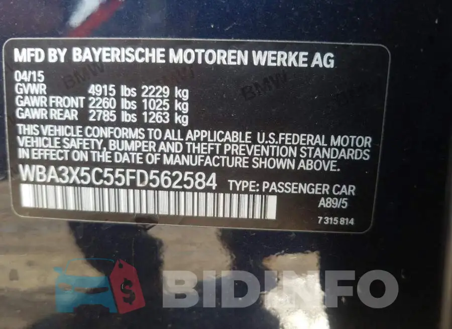 WBA3X5C55FD562584 Photo# 10