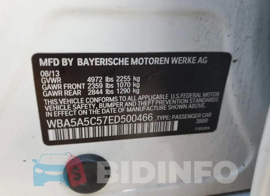 WBA5A5C57ED500466 Photo# 12