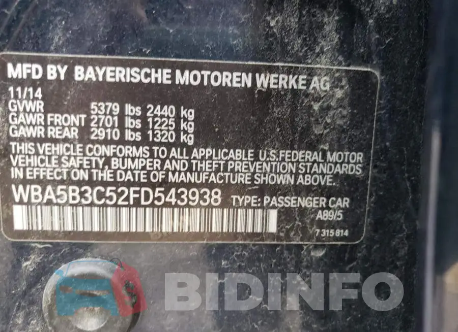 WBA5B3C52FD543938 Photo# 12