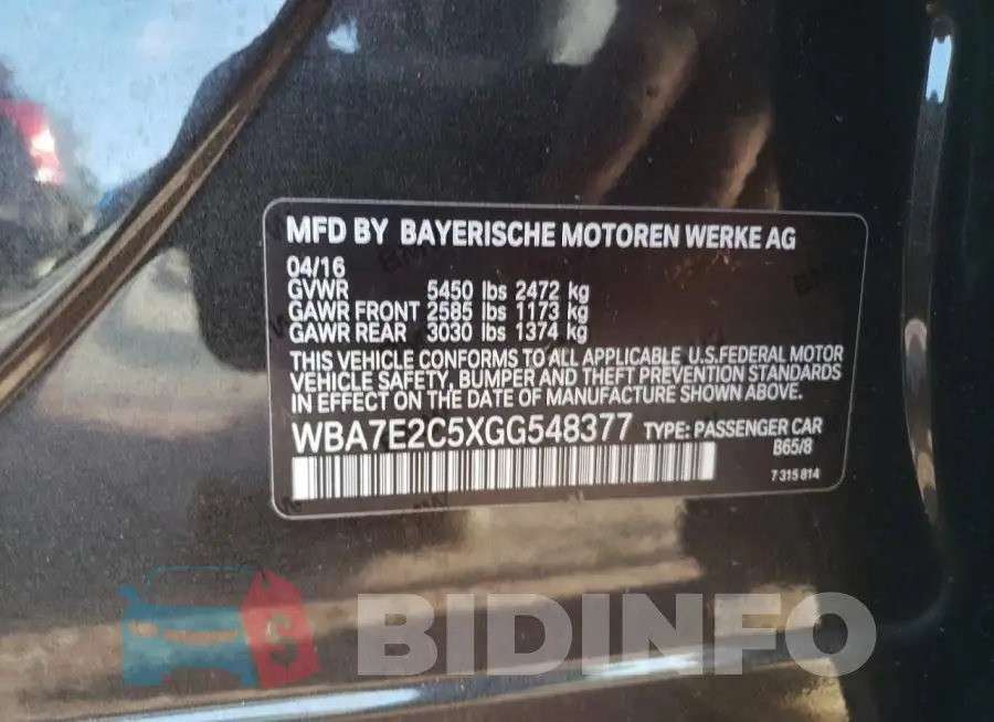 WBA7E2C5XGG548377 Photo# 12