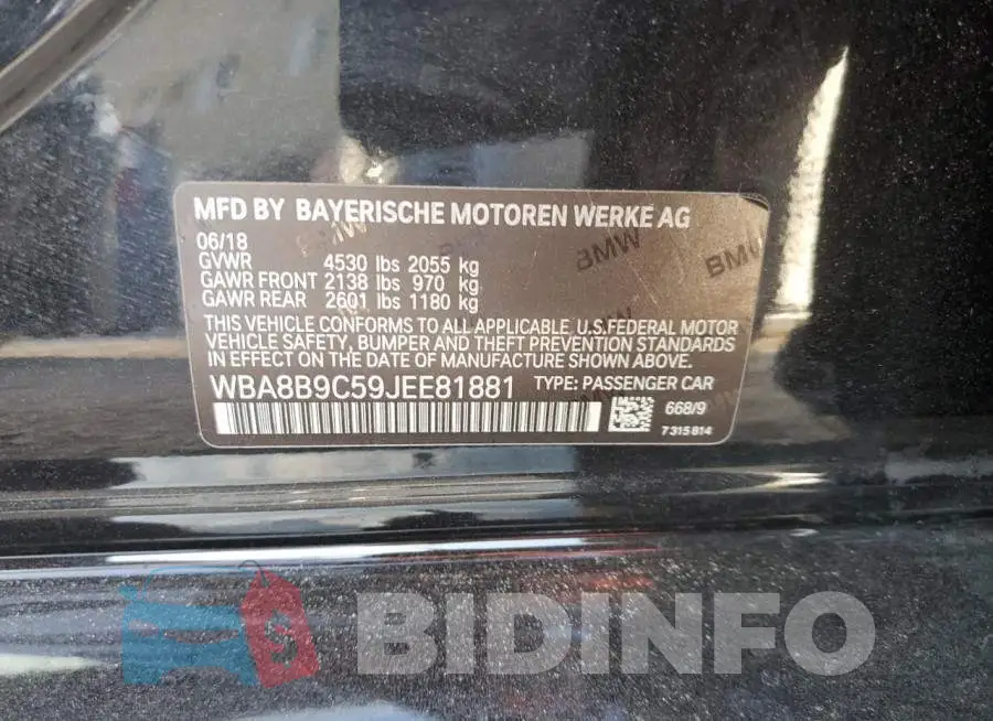 WBA8B9C59JEE81881 Photo# 12