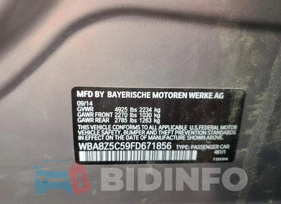 WBA8Z5C59FD671856 Photo# 12