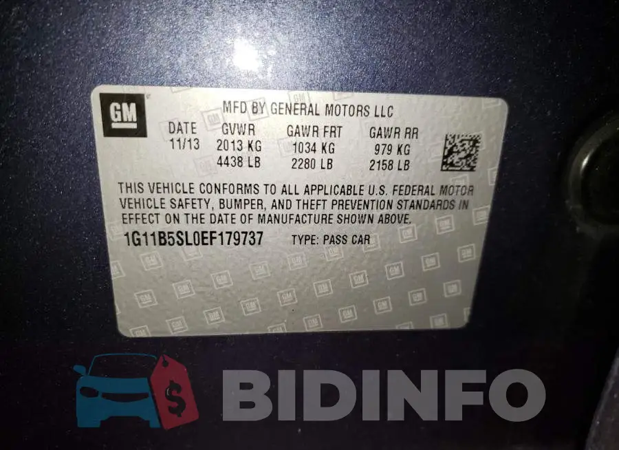1G11B5SL0EF179737 Photo# 12