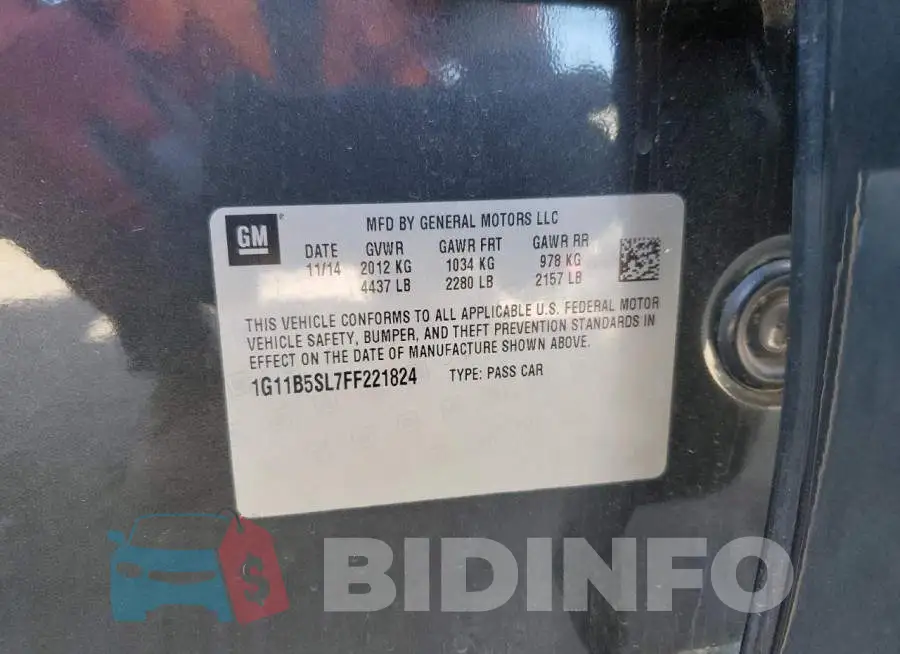 1G11B5SL7FF221824 Photo# 10