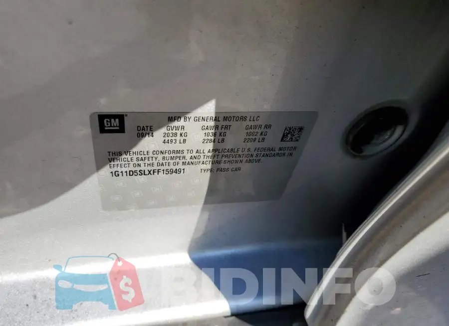 1G11D5SLXFF159491 Photo# 12