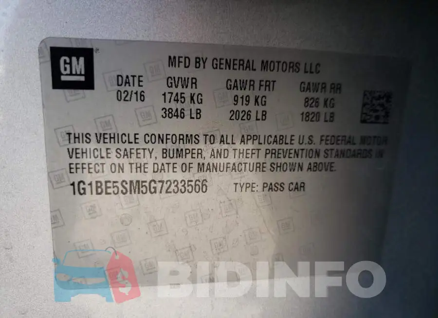 1G1BE5SM5G7233566 Photo# 12