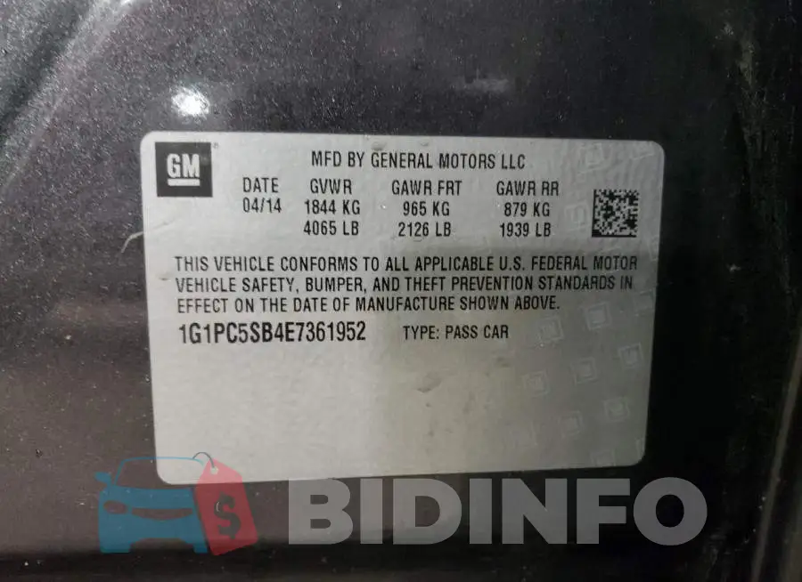 1G1PC5SB4E7361952 Photo# 12